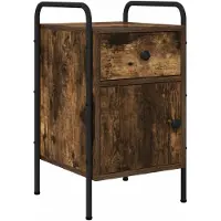 vidaXL Nachtkastje Gerookt eiken 35 x 36,5 x 61 cm Bewerkt hout