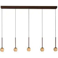 Lucide 5-lichts hanglamp Calina met amber bollen