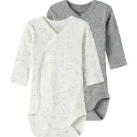 Name it Wickelbody l/ä - Noos - 2er-Pack - Jet Stream/Grey Me - - 50 - Body L/Ä
