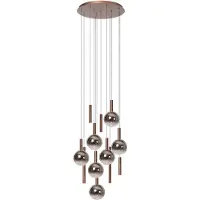 Lucide JASMINE - Hanglamp - Ø 75 cm - LED Dimb. - CCT - 12x4,5W 2200K/3300K - Geschikt voor vide en hoge plafonds - Koper - Premium