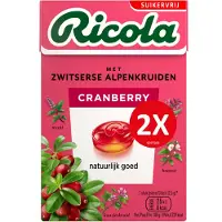 Ricola Keelpastilles Duo Cranberry Suikervrij 2 x 50 gr