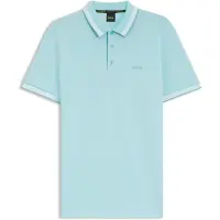 BOSS Polo van katoenpiqué met logodetails