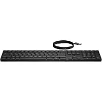 HP Bedrade USB-toetsenbord, membraan, volledig formaat, zwart, voor kantoor