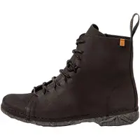 El naturalista Dames Aangenaam leren enkellaarsjes zwart (38), Leer, Plat, Veters, Casual 2N9091101005_001