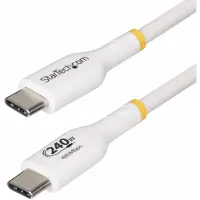StarTech.com 4m USB-C Laadkabel, Charge & Sync, 240W (5A) PD EPR, USB 2.0, Laptop Type C Laadkabel, USB-IF Gecertificeerd, TPE Mantel - Witte USB-C Oplaadkabel