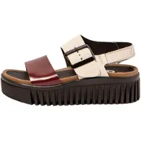 Art Dames Leren sandalen 1578 Brighton bordeaux, beige (39), Leer, 3 tot 5 cm, Gesp, Casual 1157811UP003_020