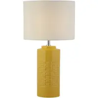 Searchlight Schemerlamp Tablu okergeel met witte kap
