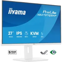 Iiyama ProLite XB2797QSNP-W1 - 27 inch - QHD - IPS - USB-Hub (4x) - Verstelbaar - USB-C Dock - 96w power delivery, Wit