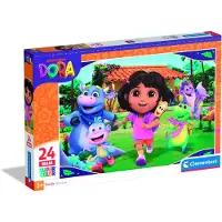 Clementoni - Puzzel - 24 Stukjes - Dora the Explorer - Puzzel Voor Kinderen - Maxi Super Color - vanaf 3 jaar