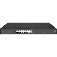 LevelOne GES-2118P: LevelOne switch, 16x GE, GES-2118P, 2x SFP, 19 inch, 230W, 16x PoE+