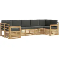 vidaXL Buiten bank set 6 st Wit en Anthraciet Polyester