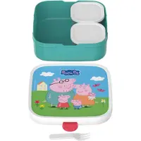 Mepal Bento lunchbox groot Campus - 1.25 l - Inclusief 2 uitneembare lekdichte bentobakjes & vorkje - Peppa Pig