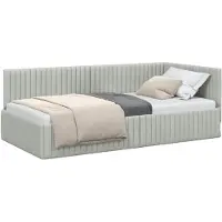 vidaXL Hoek Bed Frame Lichtgrijs 100 cm x 200 cm Fluweel