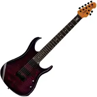 Sterling By Music Man JP157D John Petrucci Signature Flame Maple Purple Nebula 7-snarige elektrische gitaar met deluxe gigbag