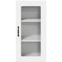 vidaXL Wandkast met glazen deuren, LUCCA, 2 stuks, wit, houtvezel