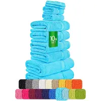 Etérea Himmlische Qualität etérea Carli handdoekenset 10-delig – turquoise – 100% katoen – 500 g/m² – OEKO-TEX Made in Green