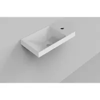 Boss & Wessing Fontein BWS Rechthoekig Cast Marble 40x22x10.6 cm Mat Wit