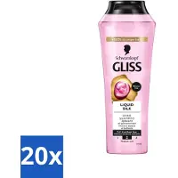 Schwarzkopf 20 x - Shampoo - Liquid Silk - Voor Glanzend en Zijdezacht Haar - 250 ml - Glanshaar - Zijdezacht Haar - Siliconenvrije Shampoo - Natuurlijke Ingrediënten - Droog Haar