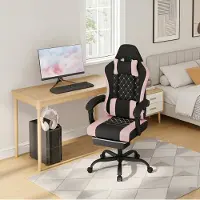 HAUSS SPOLE Massage Bureaustoel Ergonomisch Draaibaar Met Verstelbare Rugleuning En Voetsteun Voor Werk En Gaming Mesh Zwart
