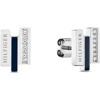 Tommy Hilfiger TJ2780843 Dames Oorbellen - Oorknopjes - Sieraad - Staal - Zilverkleurig - 8 mm breed - 9 mm lang