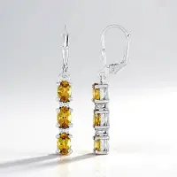 Cavill - Zilveren Oorbellen Platina Geplateerd - Ovale Scapoliet Brazilië 2,4 ct - Pavé Zirkonia Tanzania 0,07 ct - Elegante Clip-On Oorbellen