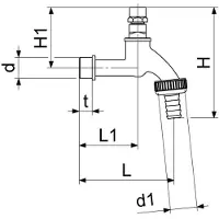 Schlosser JS uitloopventiel mit slangaansluitung, mit steeksleutel-bovendeel, 3/4'', gepolijst chroom, 0017332050001