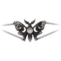 Alchemy Gothic - Gothic Armband - Lunar Moth - voor Vrouwen - zwart-zilverkleurig - Maat Standard