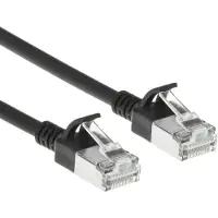 ACT Zwarte 10 meter LSZH S/FTP CAT7 slimline patchkabel snagless met RJ45 connectoren
