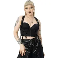 Chemical Black - Gothic Bodywarmer - Rowena Vest - S tot XXL - voor Vrouwen - zwart - Maat XL