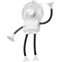 VHV - Bureauventilator - robot tafelventilator met zuignap en 3 standen - compacte ventilator voor kantoor en slaapkamer