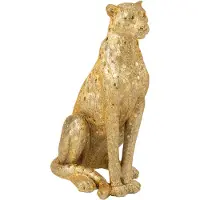J-Line decoratie Luipaard Staand - polyresin - goud - medium