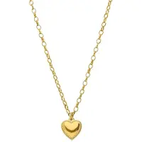 Lucardi Dames Stainless steel goldplated ketting hart - Ketting - Staal - Goudkleurig - 47 cm