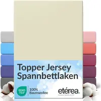 Etérea Himmlische Qualität etérea Topper Jersey Hoeslaken 100x200 - 120x200 cm Oekotex Made in Green - 100% katoen - Natuur