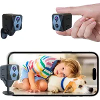 NÖRDIC 4K Ultra HD Mini Beveiligingscamera – 2.4GHz WiFi – 2800 mAh Accu tot 100 Dagen Standby – AI Bewegingsdetectie & Nachtzicht tot 16m – IP-Camera met App