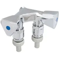 Schlosser JS Wasmachine-dubbelventiel, met buisbeluchter, met slangaansluiting, met driekantgreep, zonder binnendraad 1/2'', DN15, 1/2'', chroom, 0017881550001