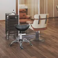 HAUSS SPOLE Bureaustoelen Vergaderstoelen - Ergonomische Bureaustoel Sattelsitz - Draaibaar, Hoog/Laag Verstelbaar, Met Wieltjes - 52x53x49 cm - Ledervezelstof - Zwart