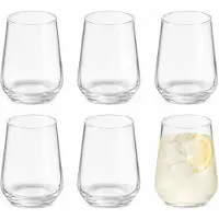 Vivalto Drinkglazen Conical - 6x stuks - 400 ml - transparant - glas - waterglazen