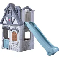 Step2 Enchanting Adventures Speelhuis met Glijbaan voor kinderen | Speelhuisje van plastic / kunststof voor tuin / buiten | Inclusief keuken, bel & accessoires