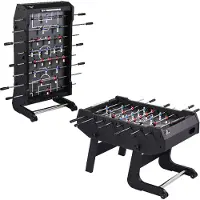Cougar Powerkick Pro Voetbaltafel | Tafelvoetbaltafel opklapbaar, grijs speelveld | Incl. 4 ballen & 2 puntentellers | Indoor voetbaltafel voor kinderen & volwassenen | Afmetingen 139 x 74 x 88 cm