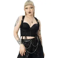 Chemical Black - Gothic Bodywarmer - Rowena Vest - S tot XXL - voor Vrouwen - zwart - Maat S