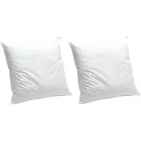 NATUREA Set van 2 hoofdkussens van biologisch katoen 60 x 60 cm van NATUREA - 550 g/m² - Bruine bies - NATURE CONFORT L 60 cm x H 5 cm x D 60 cm