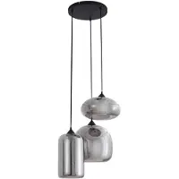 LINDBY Hanglampe , Marla, dimbare, Zwart, Woonkamer, Glas, Modern