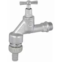 Schlosser JS Uitloopventiel met buisbeluchter, met slangaansluiting, zonder terugstroombeveiliging, met knevelbediening, 1/2'', mat chroom, 0017511520001