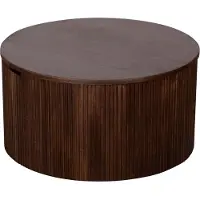 Lewis & Loft Salontafel Lonne - FSC mangohout - Met opbergruimte - ⌀70 cm – Walnoot bruin