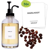 XIVADA Labelset voor siropen en koffie - Wit