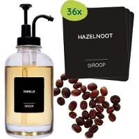 XIVADA Labelset voor siropen en koffie - Zwart