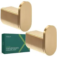XIVADA Handdoekhaakje Dona - Inclusief schroefset - Goud - Set van 2