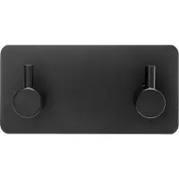 XIVADA Handdoekhaken Duo - Rvs - Plakstrip - Zwart - 2 in 1