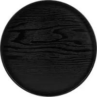 QUVIO Houten dienblad rond - Maat XL - Diameter 33 cm - Zwart