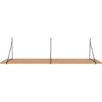 QUVIO Wandplank - Natuurlijke uitstraling - Zwart stalen frame - 120x29 cm